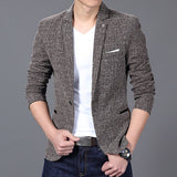 Luxury Men Brand Suit jacket Blazer Spring Fashion One Button Cotton Slim Fit Men Suit Terno Masculino Blazers Men