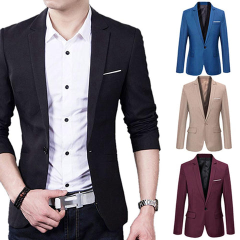 Hot sale Mens Korean arrival cotton blazer Suit Jacket black blue plus size s to 5XL Male blazers Mens coat Wedding