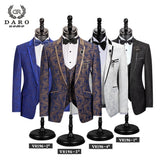Men Suit Bridegroom Wedding Tuxedo New Style Blazer Pattern Jacket Vest Pant 3 Piece Slim Fit Black Gold White Royalblue Custom