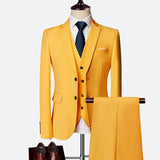 Suit suit male 2020 spring and autumn high-end custom business blazers three-piece / Slim large size multi-color boutique suit